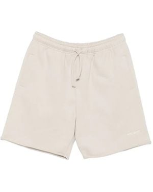 WRSTBHVR Drawstring Raw-Edge Track Shorts - Natural