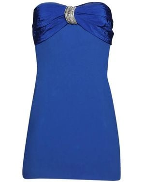 David Koma Crystal-Embellished Mini Dress - Blue