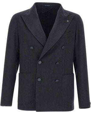 Tagliatore Double-Breasted Patch-Pocket Jacket - Blue