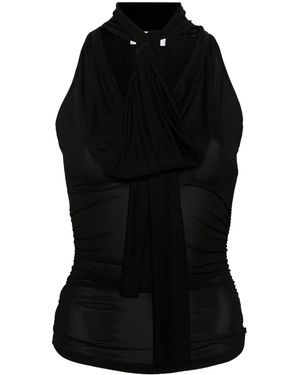 Blumarine Bow Halterneck Blouse - Black