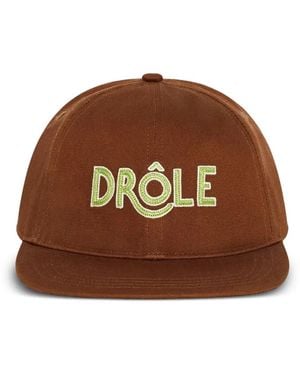 Drole de Monsieur Logo Adjustable Baseball Cap - Brown