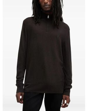 AllSaints Pullover mit Reißverschluss - Schwarz