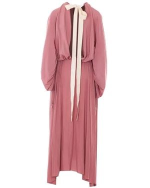 Lanvin Gathered Open-Back Asymmetric Dress - Pink
