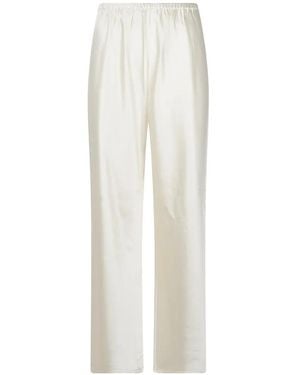 Almada Label Bias Pants - White