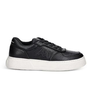 ARMANI EXCHANGE Logo-Patch Pebbled Trainers - Black