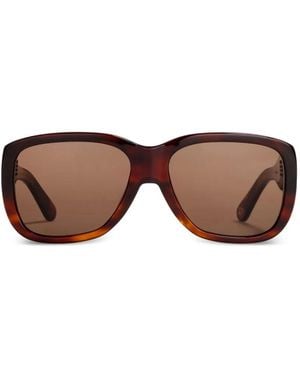 Ganni X Ace & Tate Antonio Rectangle-Frame Sunglasses - Brown