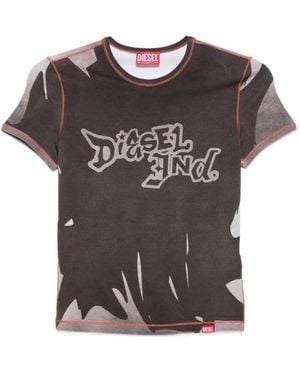 DIESEL Logo-Print T-Shirt - Brown