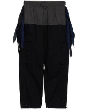 Undercover Panelled-Design Pants - Black