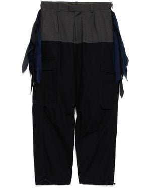 Undercover Panelled-Design Pants - Black