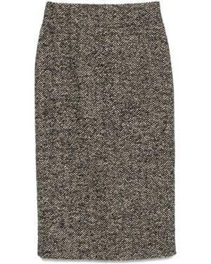 Blazé Milano Popoff Sussex Longuette Midi Skirt - Grey