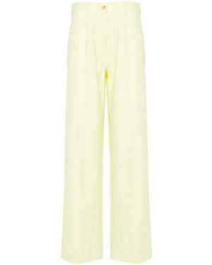 forte_forte Vicose Cotton Chic Twill 5 Pockets Trousers Clothing - Yellow