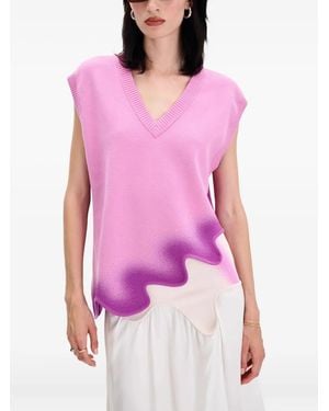 Ph5 V-Neck Wavy-Hem Vest - Pink