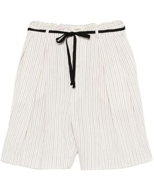 Barena Striped-Pattern Tailored Shorts - White