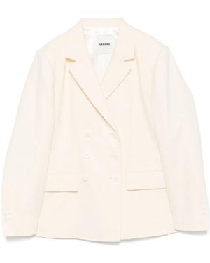 Sandro Blazer Met Dubbele Rij Knopen - Naturel