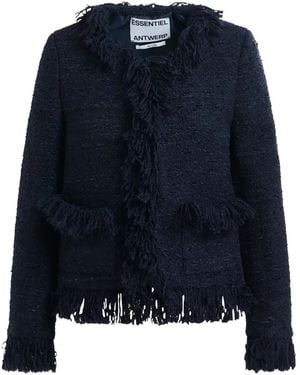 Essentiel Antwerp Tweed Jacket - Blue