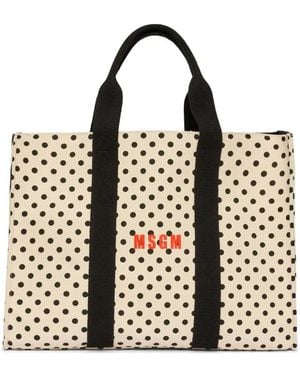 MSGM Bolso shopper con logo estampado - Multicolor
