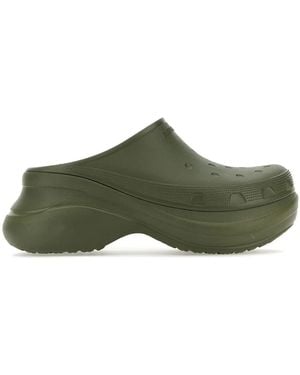 Balenciaga X Crocs Logo-Embossed Slides - Green