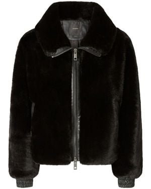 Pinko Faux-Fur Bomber Jacket - Black