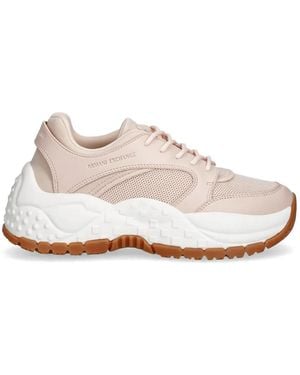 ARMANI EXCHANGE Lace-Up Textured Trainers - White