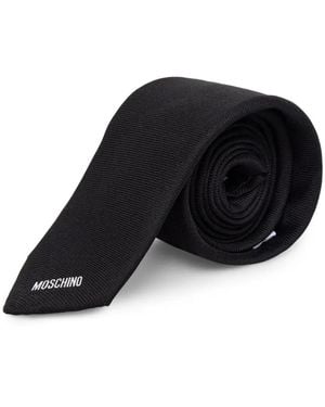 Moschino Cravate Teddy Bear À Logo Brodé - Noir
