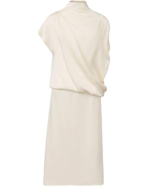 Fabiana Filippi Draped High-Neck Dress - Natural
