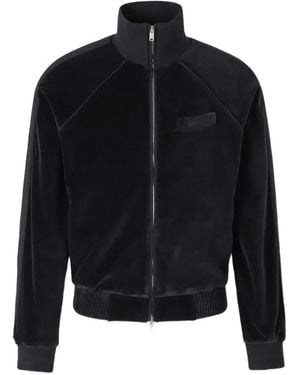 Rhude Velvet-Effect Raglan-Sleeve Sweatshirt - Blue