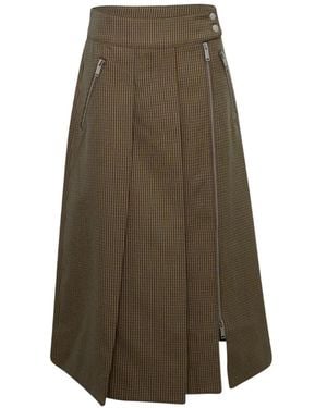 3.1 Phillip Lim Karierter Midirock Mit Reißverschluss - Natur