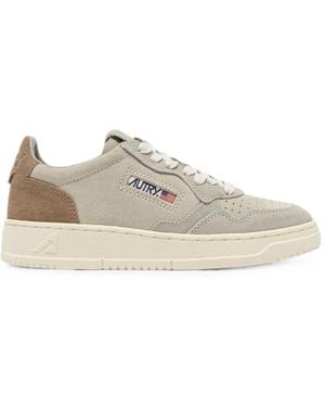 Autry Medalist Low Perforated-Toe Suede Sneakers - White