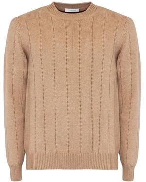 Cruciani Gerippter Strickpullover - Natur
