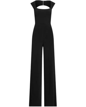 Ralph Lauren Square-Neck Open-Back Jumpsuit - Black
