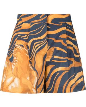 Alberta Ferretti Swirl Print Shorts - Blue