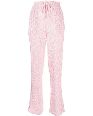 Ferragamo Pantalones con cordón en la cintura - Rosa