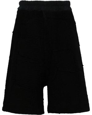 By Walid Elasticated-Waistband Cotton Shorts - Black