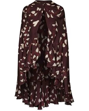 Johanna Ortiz Printed Ruffled Silk Coat - Purple