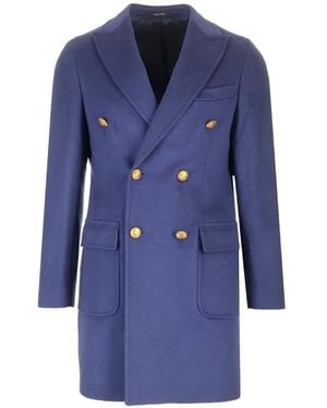 Al Duca d'Aosta Double-Breasted Coat - Blue
