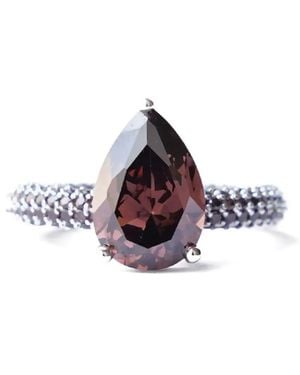 Izabel Display Zirkonia Ring Met Peer - Bruin