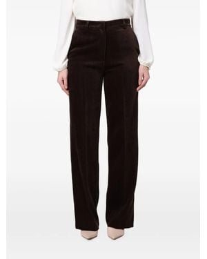 Hanita Pantalon En Velours Côtelé À Coupe Ample - Black