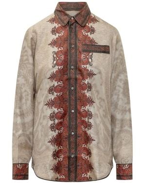 Pierre Louis Mascia Aloe Paisley-Print Shirt - Brown