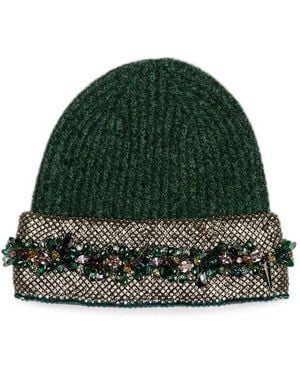 Melrose High X Lotto Crown Of Cairo Monarch Crystal-Embellished Beanie Hat - Green