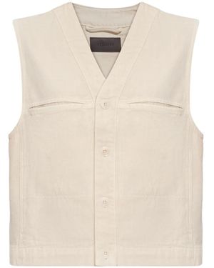 Lemaire Button-Fastening Sleeveless Vest - Natural