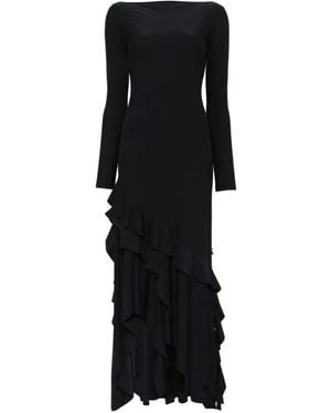Love Moschino Ruffled Asymmetric Dress - Black