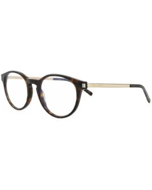 Saint Laurent Round-Frame Tortoiseshell Glasses - Brown