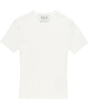 Twp Top de canalé de manga corta - Blanco