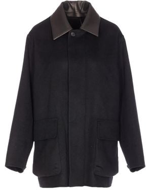 AURALEE Point-Collar Coat - Blue
