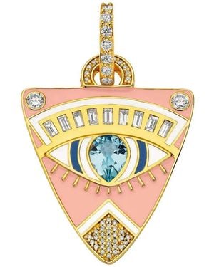 Buddha Mama Pendente Guitar Pick Con Topazio E Diamanti - Metallizzato