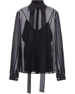 Max Mara ストライプ シルクシャツ - ブラック