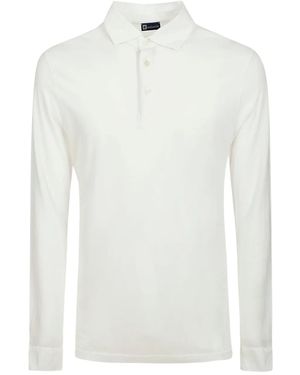 Alpha Industries Three-Button Long-Sleeve Polo Shirt - White