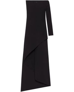 Courreges Elegant Long Dress With A Slit And Off-Shoulder Design - Black