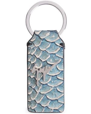 Giuseppe Zanotti Bernaard Leather Keyring - Blue