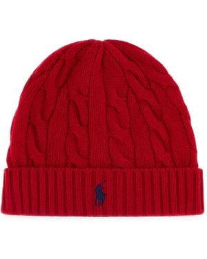 Polo Ralph Lauren Cable-Knit Beanie Hat - Red